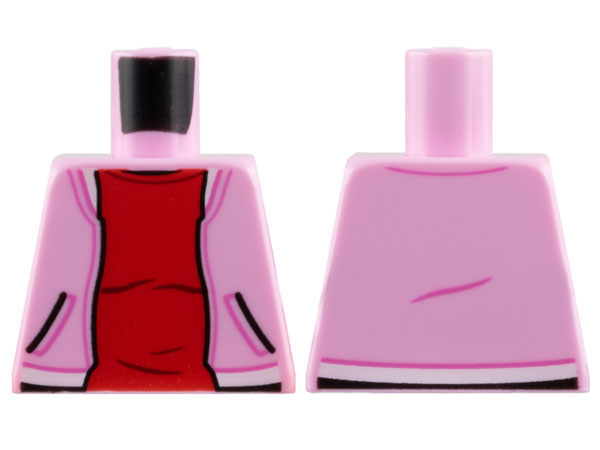 Torso Jacket Open with Pockets and White Waistband over Red Shirt Pattern