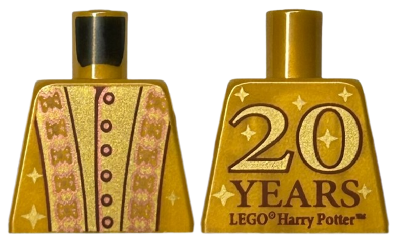 Torso Robe with Copper Buttons, Stitching and Stars, '20 YEARS LEGO Harry Potter' on Back Pattern