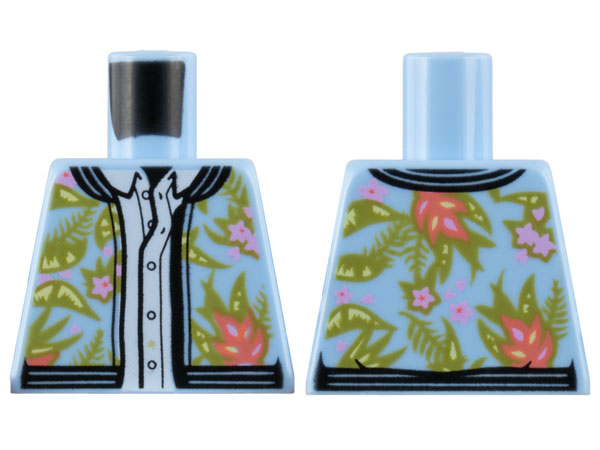 Torso Jacket, Floral Print over White Button Down Shirt Pattern