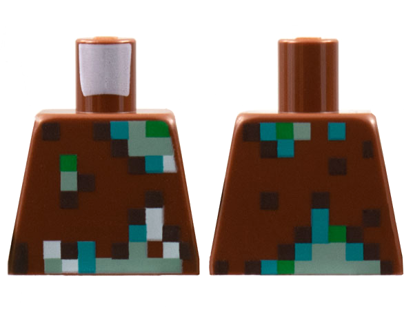 Torso Pixelated Vest with Dark Brown, Dark Turquoise, Green, Sand Green, and White Pattern (Minecraft Drowned)
