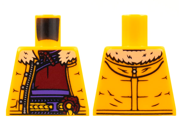 Torso Parka, Tan Fur Lining, Dark Red Robe, Dark Purple Sash Pattern