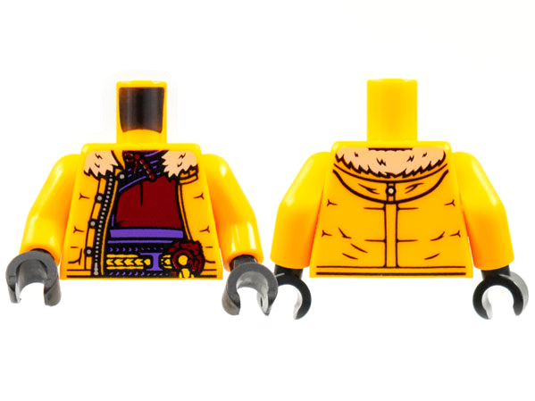 Torso Parka, Tan Fur Lining, Dark Red Robe, Dark Purple Sash Pattern / Bright Light Orange Arms / Black Hands