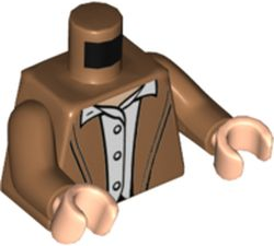 Torso Jacket, White Shirt with Buttons Pattern / Medium Nougat Arms / Light Nougat Hands