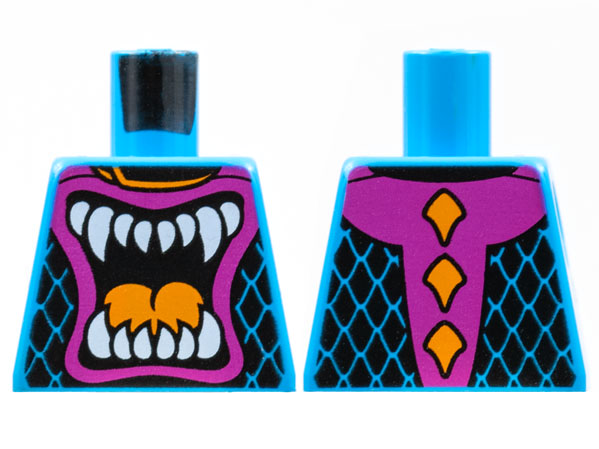 Torso Racing Suit, Angry Open Mouth with White Teeth and Orange Tongue Pattern