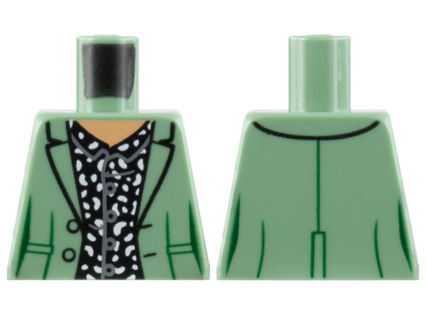 Torso Jacket, Nougat Neck, Black Shirt with White Spots and Buttons Pattern