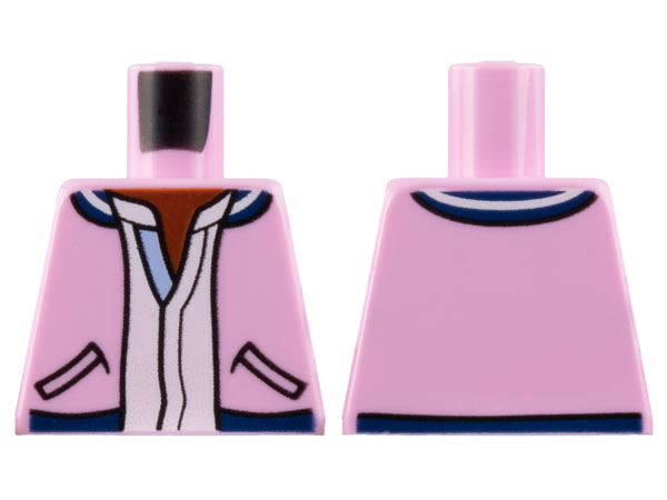 Torso Jacket, Reddish Brown Neck, Black Pockets and White Shirt Pattern