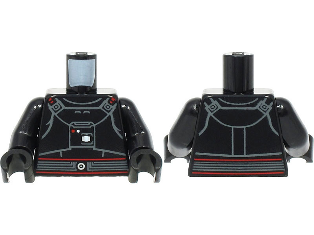 Torso Armor with Red and White Dots, Red Outlined Belt Pattern (SW Moff Gideon) / Black Arms / Black Hands