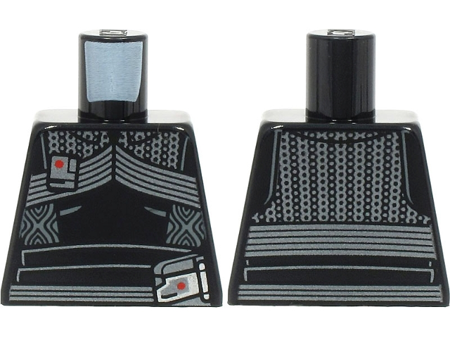 Torso Silver Armor and Belt with Red Dots Pattern (SW Fennec Shand)