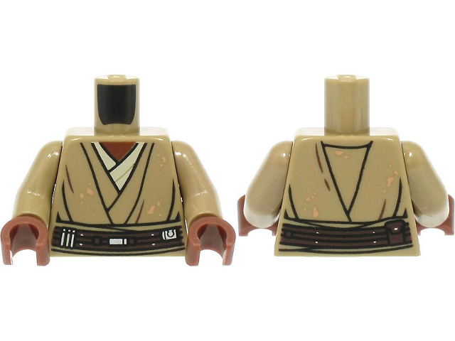 Torso SW Layered Shirt, Dark Brown Belt and Nougat Spots Pattern (Mace Windu) / Dark Tan Arms / Reddish Brown Hands