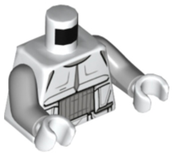 Torso SW Detailed Armor Hoth Scout Trooper Light Bluish Gray Lines, Narrow Belt Pattern / Light Bluish Gray Arms / White Hands