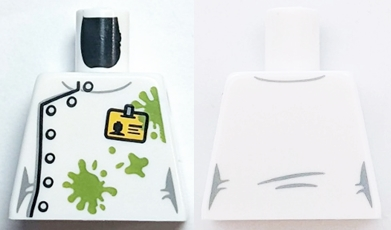 Torso Lab Coat Dirt Stains with White Buttons and ID Badge Pattern (BAM)