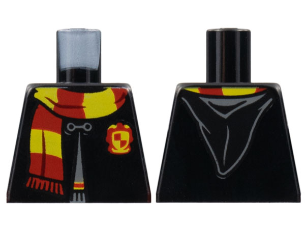Torso Hogwarts Robe Clasped with Gryffindor Shield and Scarf Pattern