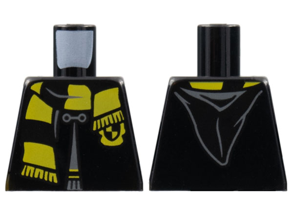 Torso Hogwarts Robe Clasped with Hufflepuff Shield and Scarf Pattern