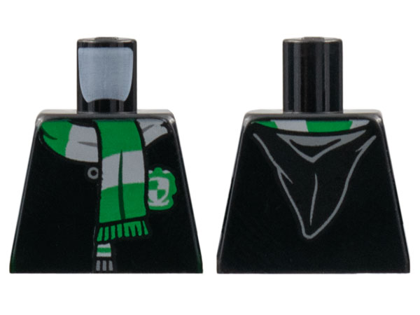 Torso Hogwarts Robe Clasped with Slytherin Shield and Scarf Pattern