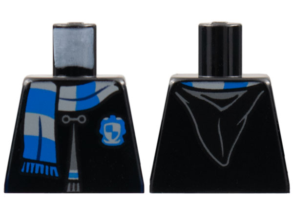 Torso Hogwarts Robe Clasped with Ravenclaw Shield and Scarf Pattern