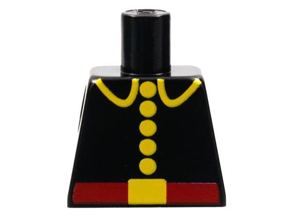 Torso Fire Uniform with Red Belt and Yellow Lapels, Buttons, and Buckle Pattern (Reissue)