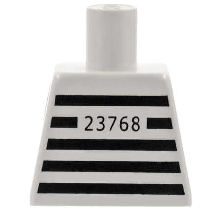 Torso Prison Shirt with Black Stripes and '23768' Thin Font Pattern (Reissue)