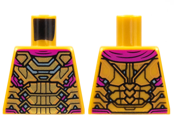 Torso Armor, Magenta Cape, Silver and Medium Nougat Trim Pattern