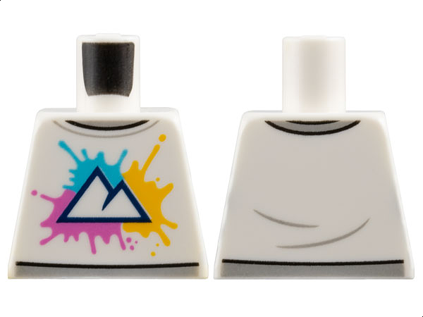 Torso Mountains on Medium Azure, Bright Light Orange and Dark Pink Splotches Pattern