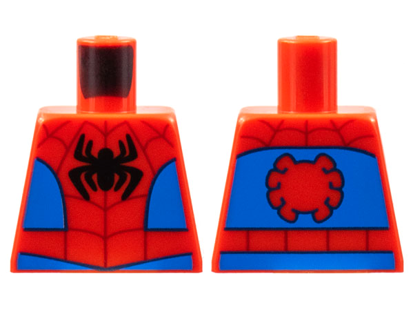 Torso Black Spider, Dark Red Webbing, Blue Side Panels, Red Spider on Back Pattern