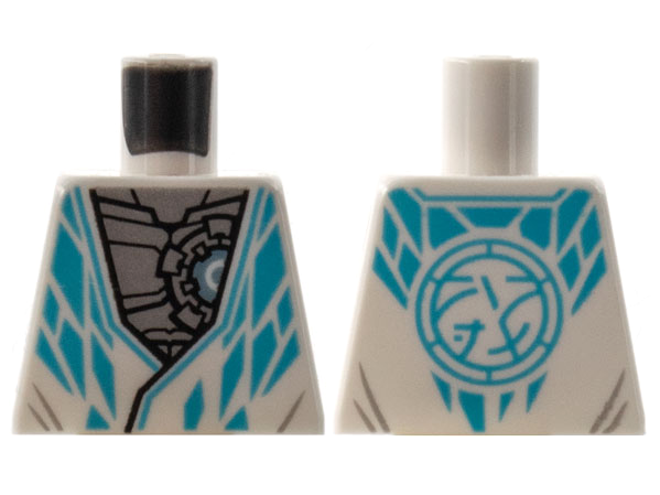 Torso Tunic, Flat Silver Robot Chest, Medium Azure Diamond Trim and Core Logo on Back Pattern