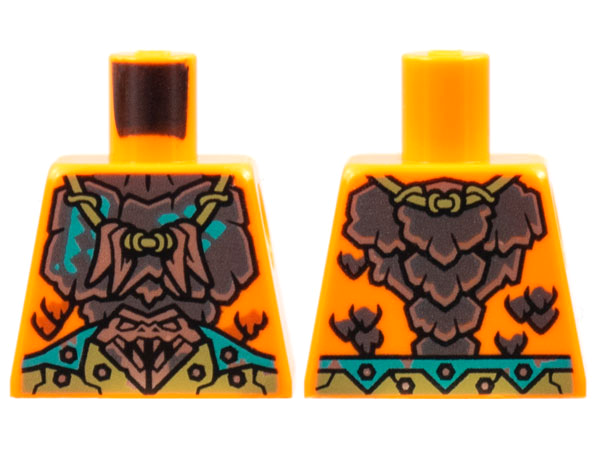 Torso Silver and Copper Snake Head Breastplate, Olive Green Necklace and Belt, Dark Turquoise Trim Pattern