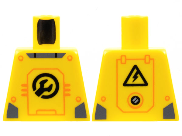 Torso Armor Black Wrench, Orange Panel Lines Pattern