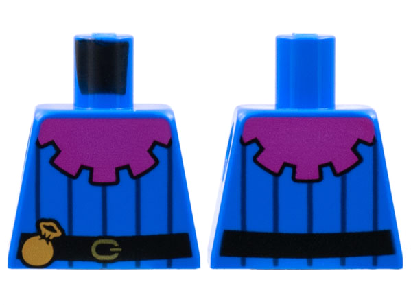 Torso Magenta Mantle, 5 Dark Blue Pinstripes, Black Belt with Pouch Pattern