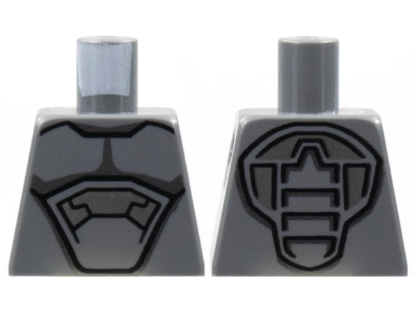 Torso Armor, Silver and Black Panels and Contours Pattern