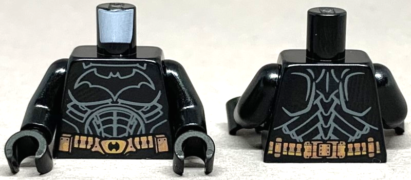 Torso Batman Logo with Body Armor Outline, Copper Belt Pattern / Black Arms / Black Hands