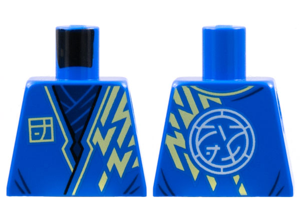 Torso Tunic, Dark Blue Scarf, Bright Light Yellow Lightning, Core Logo on Back Pattern