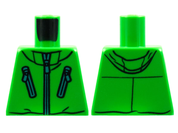 Torso Jacket, 3 Medium Azure Zippers Pattern