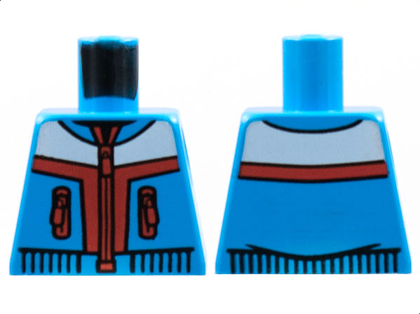 Torso Jacket with Red Zippers and Stripes, White Panel Pattern