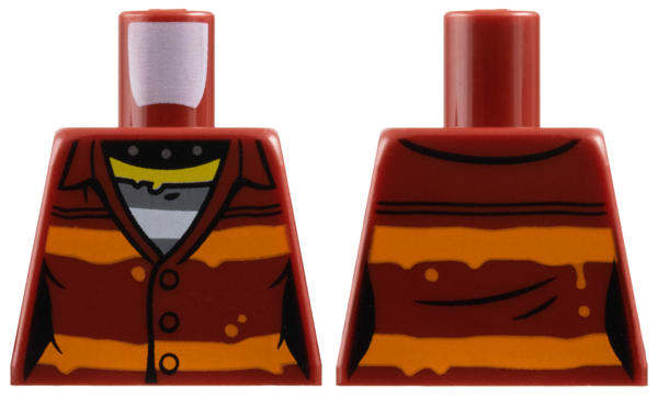 Torso Female Prisoner Jacket with Orange Stripes over Prison Striped Undershirt Pattern