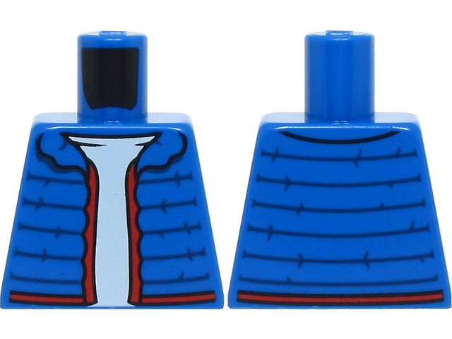 Torso Open Vest with Red Trim over White Shirt Pattern