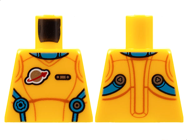 Torso Spacesuit, Dark Azure Neck and Straps, Classic Space Logo, Silver Pin Pattern