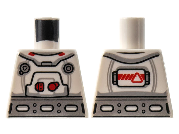 Torso Spacesuit, Red Trim, Wide Silver Belt Pattern