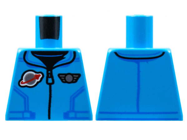 Torso Jacket with Collar and Zipper, Classic Space Logo, Silver Wings Pin Pattern