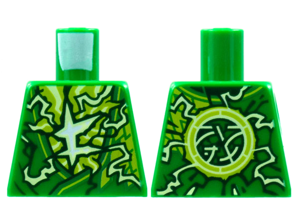 Torso Tunic, Lime and Yellowish Green Energy, Ninjago Logogram Letter L Pattern