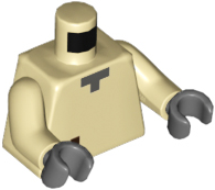 Torso Pixelated Dark Bluish Gray Neck and Reddish Brown Tear Pattern (Minecraft Husk) / Tan Arms / Dark Bluish Gray Hands