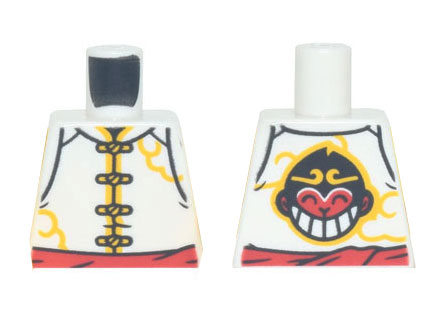 Torso Vest with Yellow Clasps, Red Belt, and Monkie Head Logo on Back Pattern