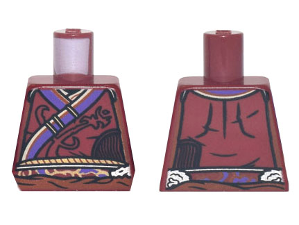 Torso Robe with Dark Purple Trim and Dark Orange Sash Pattern