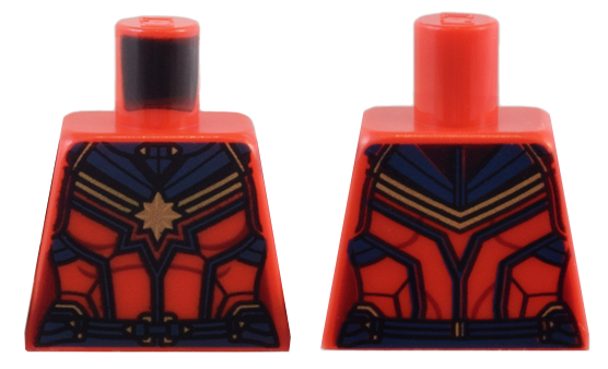 Torso Female Outline with Gold 8-Point Star, Dark Blue Collar and Belt Pattern