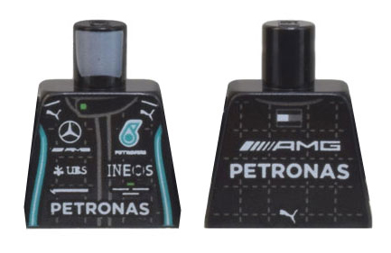 Torso Racing Suit with Mercedes-Benz Logo, 'AMG' Logo, 'PETRONAS' Pattern