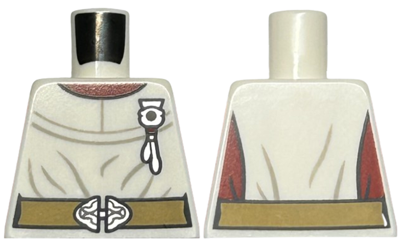 Torso Harry Potter Nurse's Dress, Light Bluish Gray Wrinkles, Dark Tan Belt, Silver Buckle and Watch Pattern