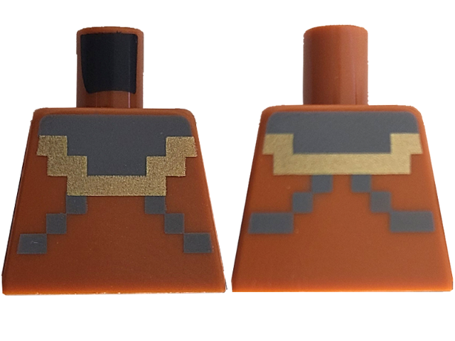 Torso Pixelated Dark Bluish Gray and Gold Diver Suit Pattern