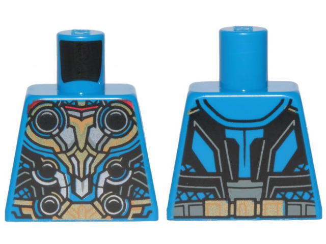 Torso Armor with Black Panels and 6 Circles, Red, Gold and Silver Trim Pattern