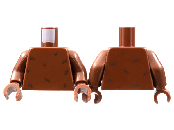Torso with Dark Brown Fur Pattern / Reddish Brown Arms with Dark Brown Fur Pattern / Reddish Brown Hands