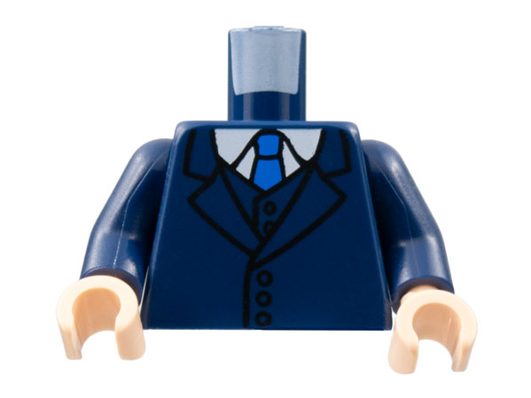 Torso Jacket and Vest, White Shirt, Blue Tie Pattern / Dark Blue Arms / Light Nougat Hands