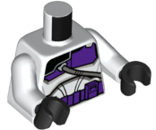 Torso SW Armor Clone Trooper with Dark Purple 187th Legion Markings Detailed Pattern (Clone Wars) / White Arms / Black Hands